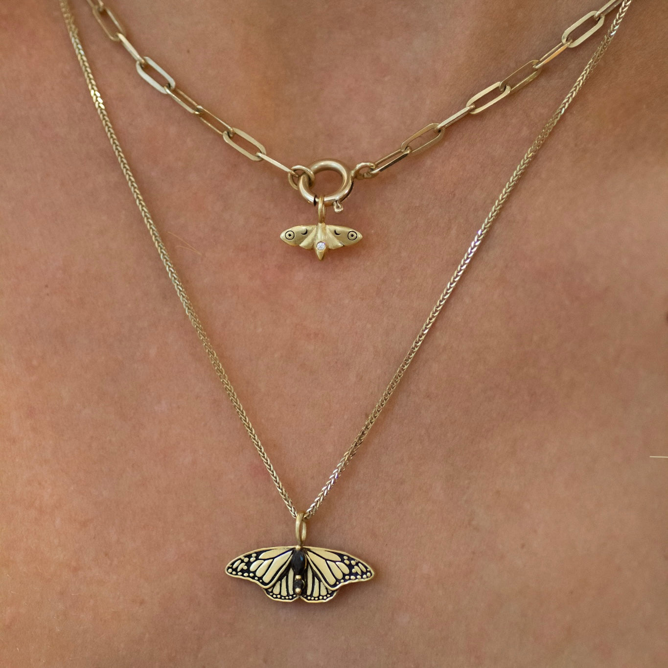 Monarch Butterfly Pendant 14k gold