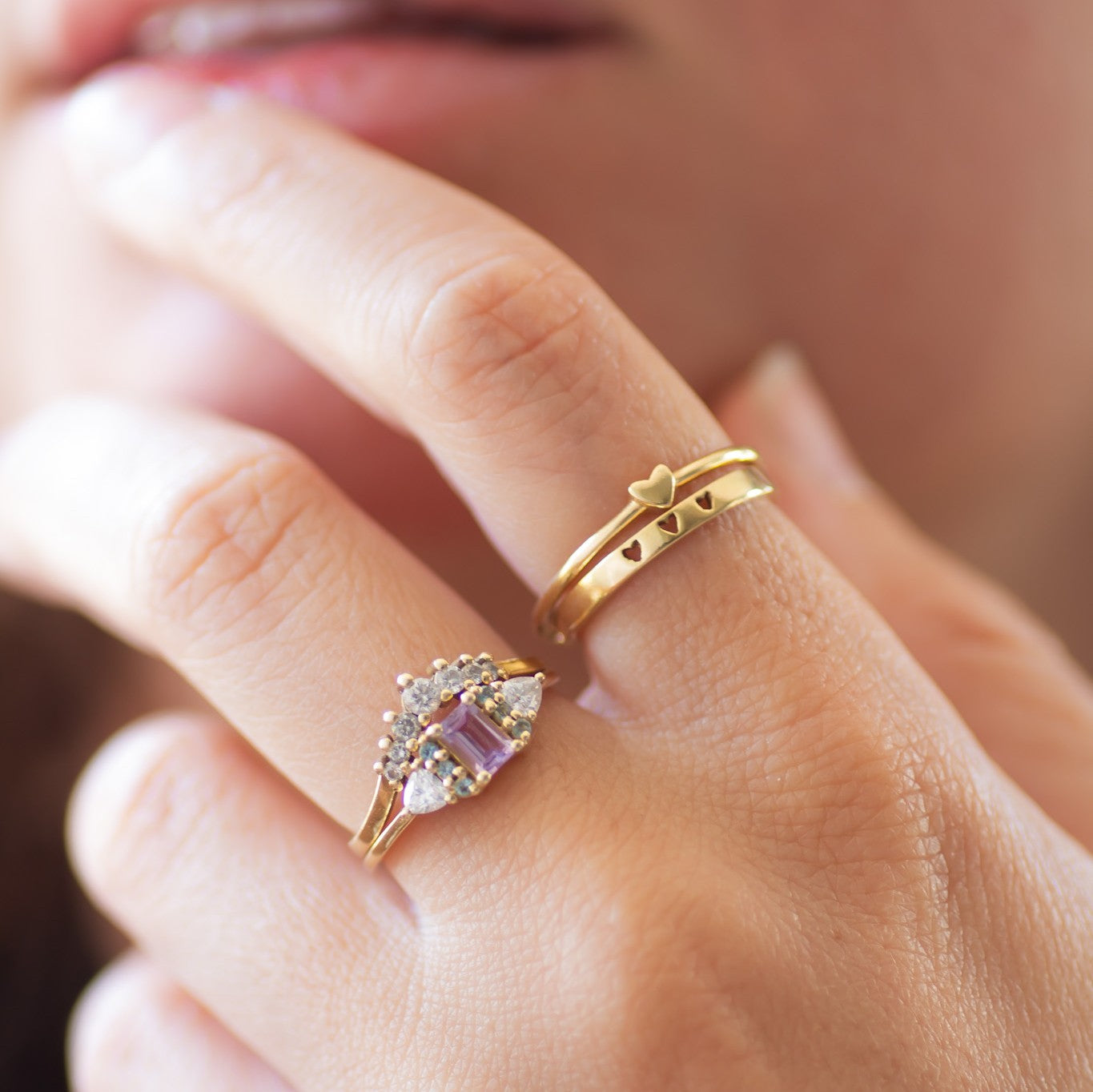 Tiny Heart ring 14k gold
