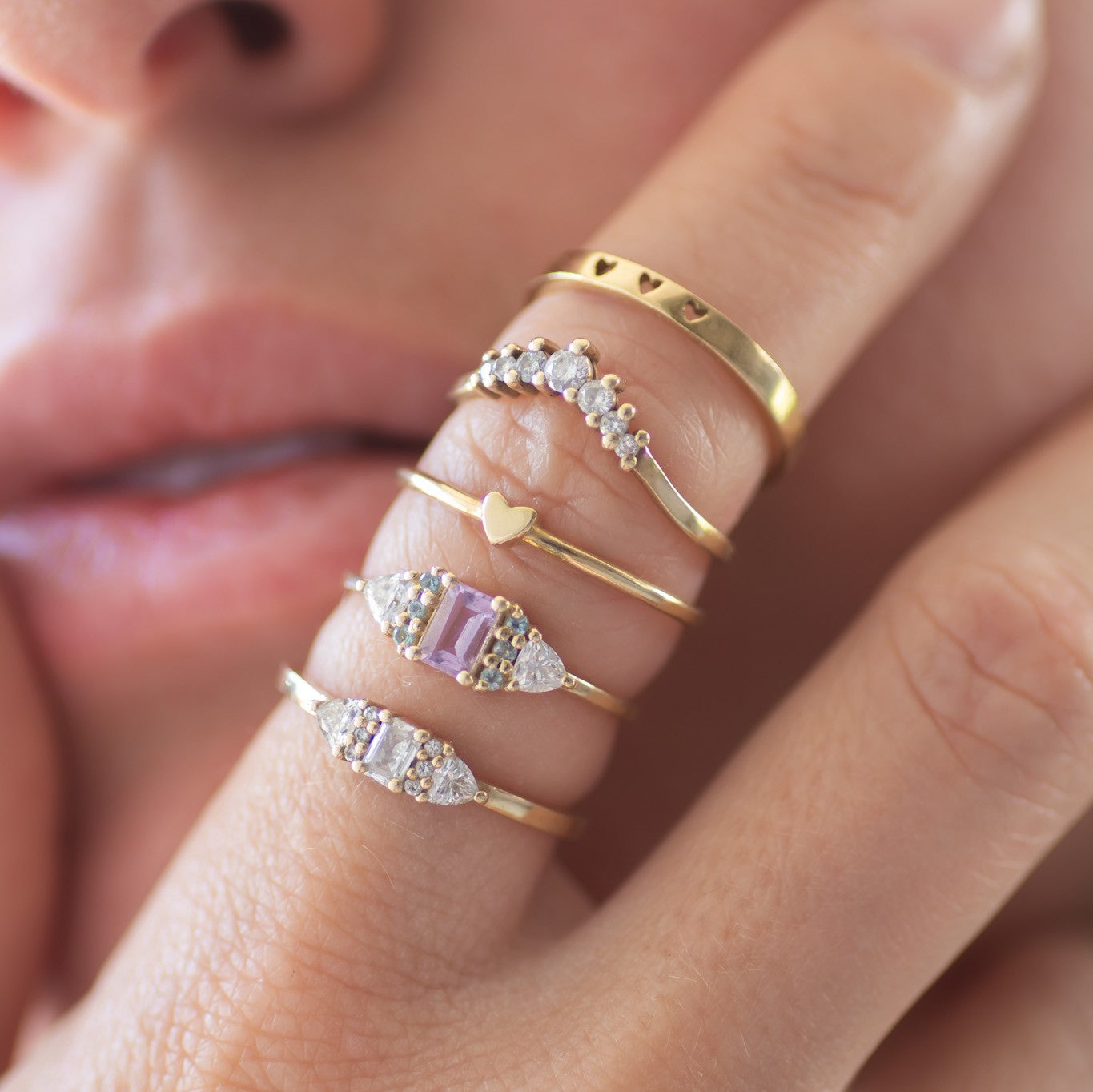 Custom Heart ring 14k gold