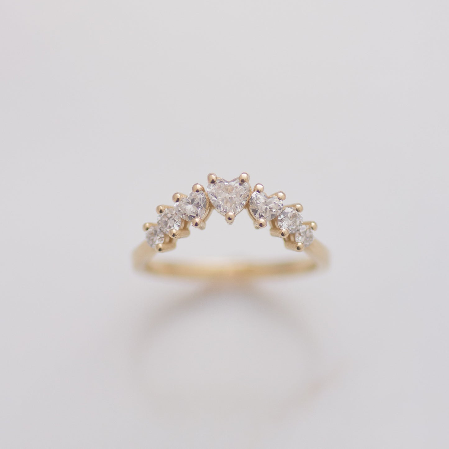 Heart Diamonds Milky Way ring 14k gold