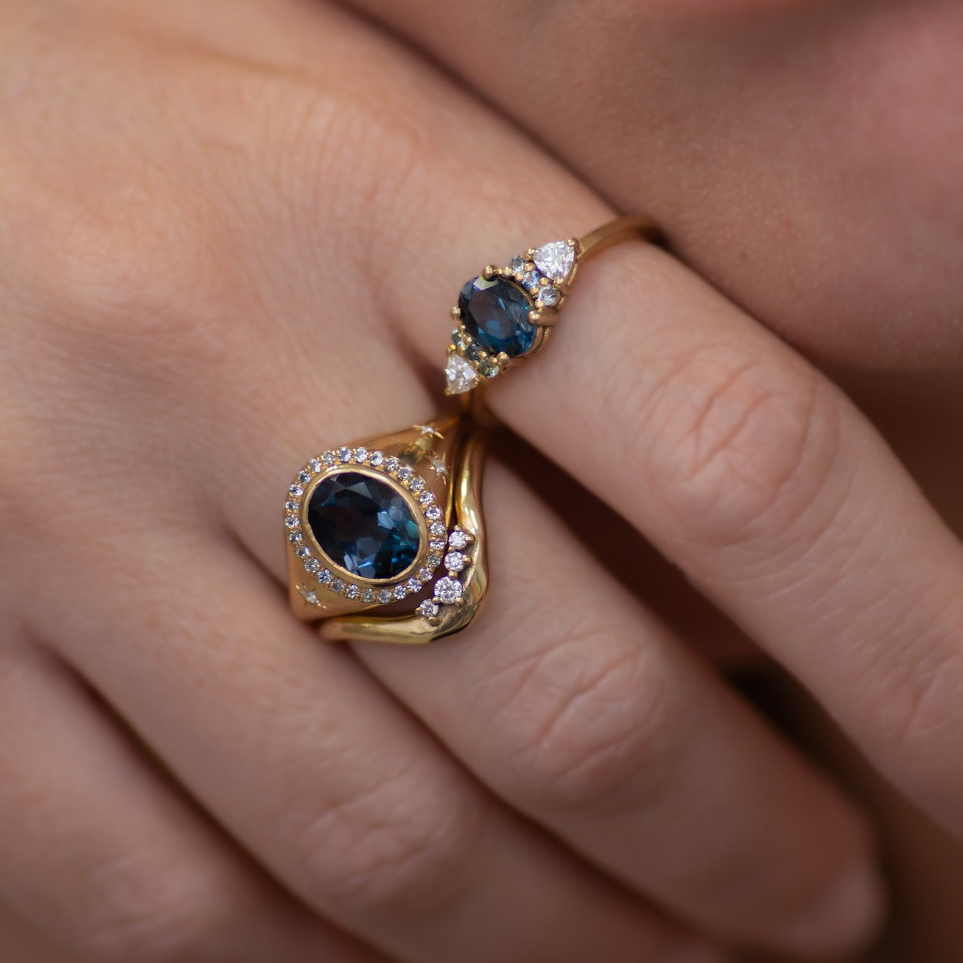 Calypso London Blue Topaz Ring in 14K Gold