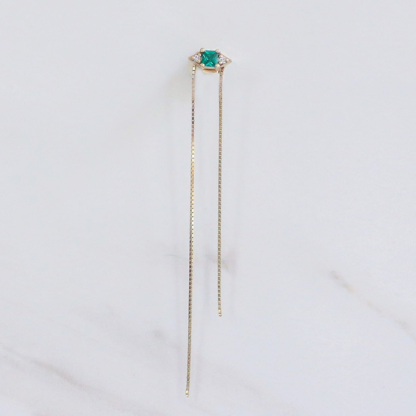 Kai Emerald and Diamond earring 14k gold