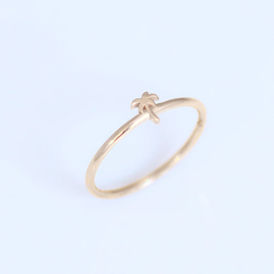 Mini Palm Tree ring 14k gold