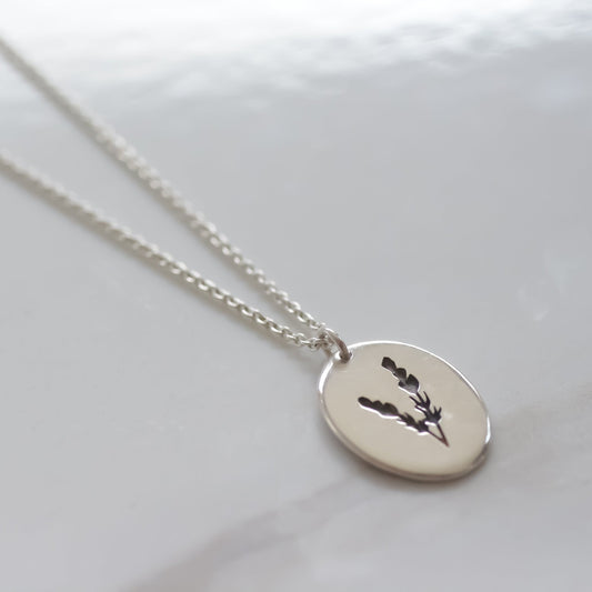 Lavender necklace silver