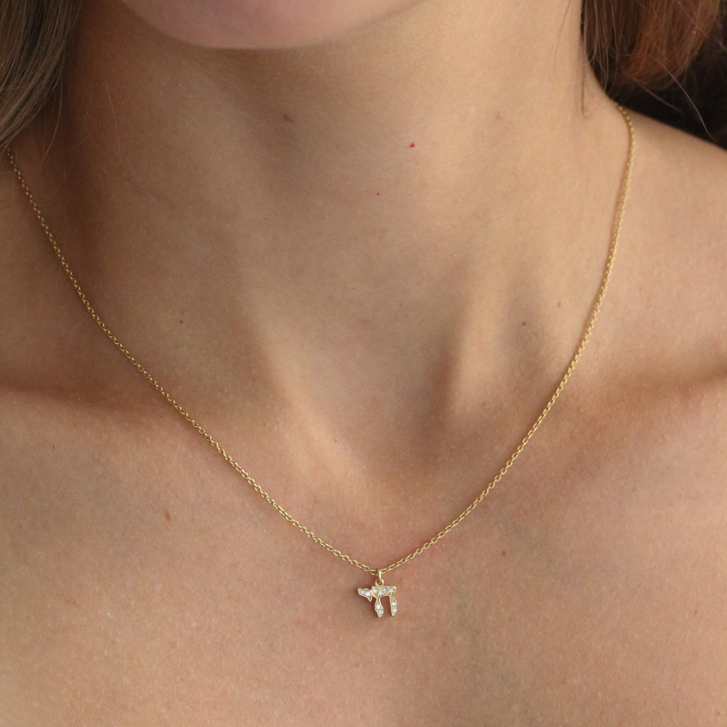 Chai Diamond Necklace 14k gold