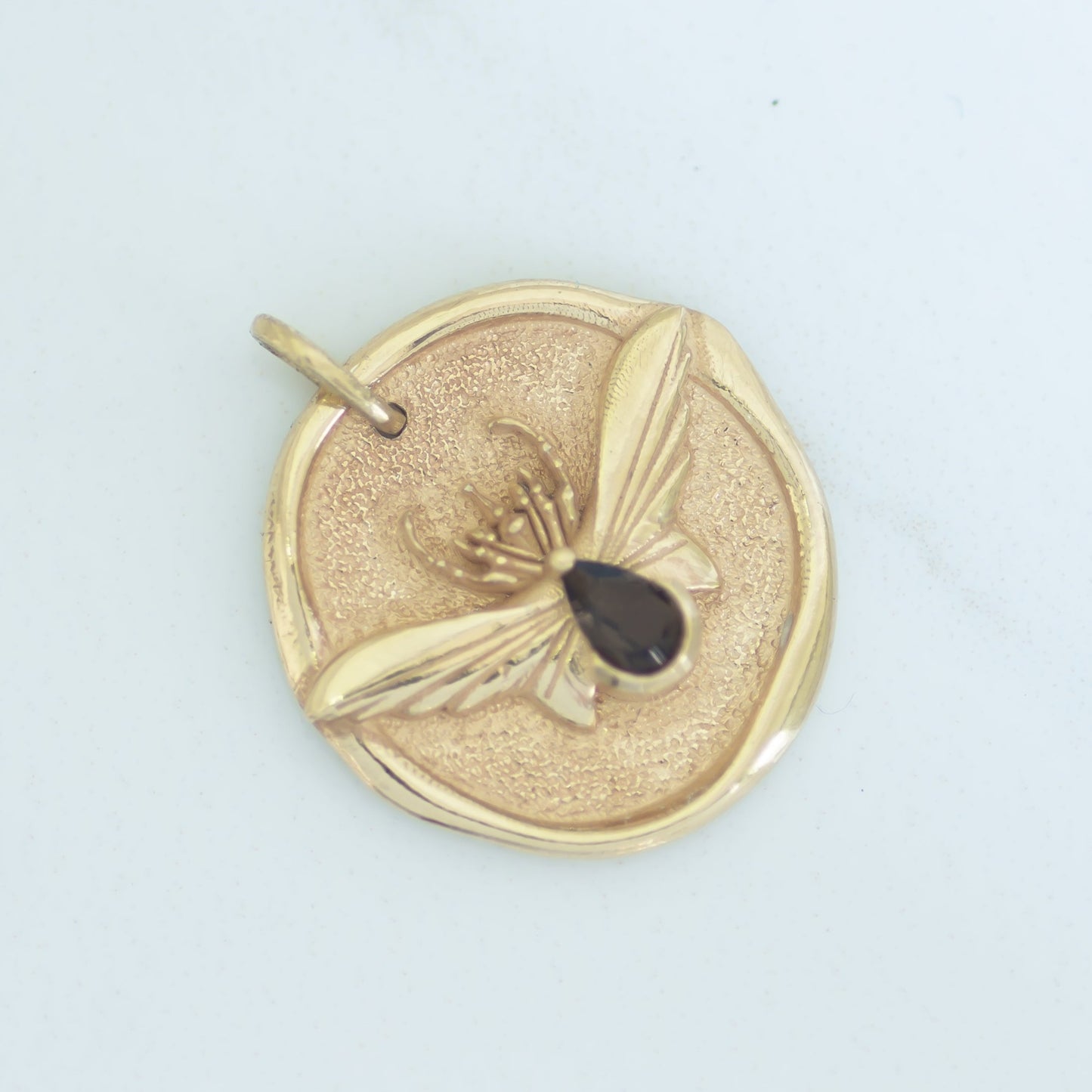 Rhino Beetle Medallion Pendant 14k gold