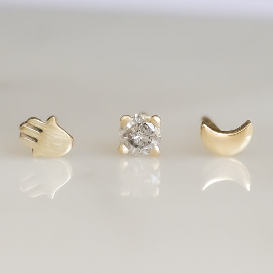 Mystic stud set 14k gold