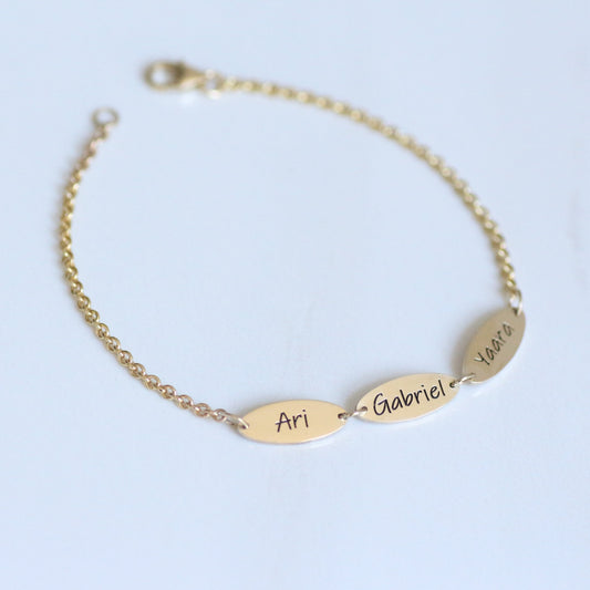 Custom Name bracelet 14k gold