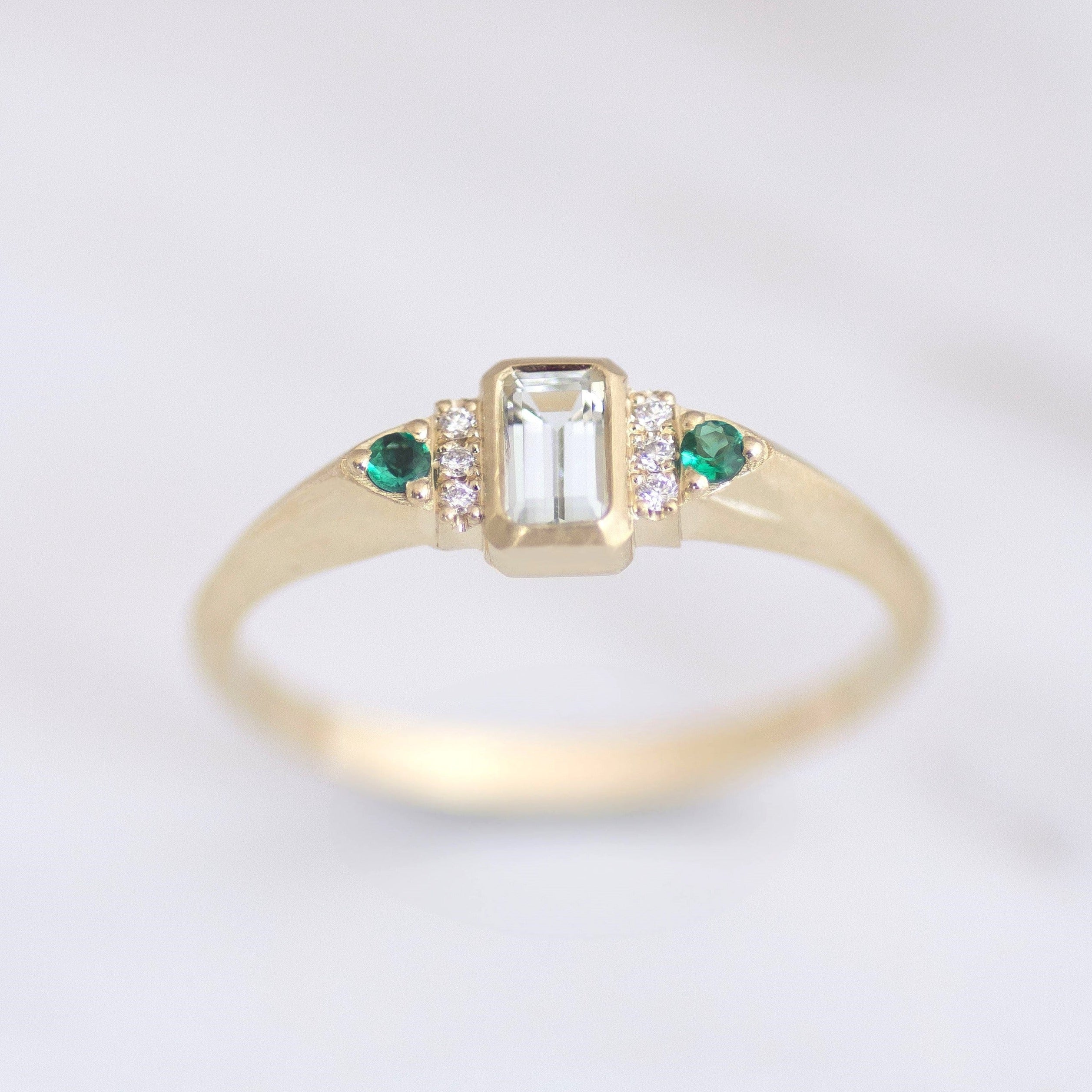 Aqua Signet Ring 14k gold – Signet Collection IL