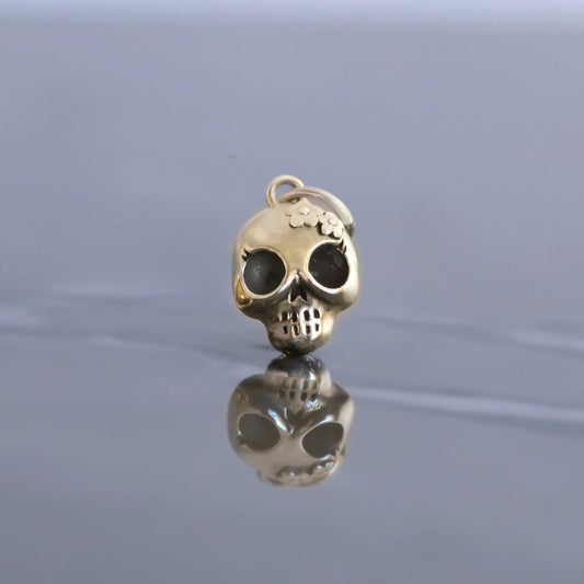 Lady Skull Charm 14k gold