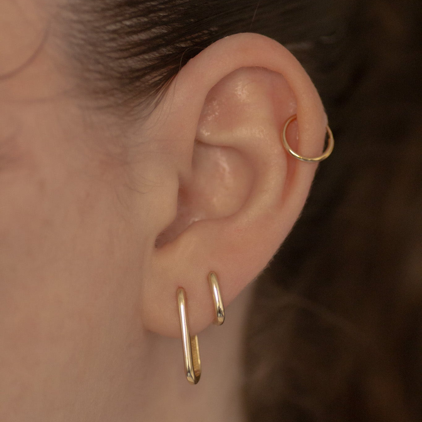 14K חישוקי מלבן גדול