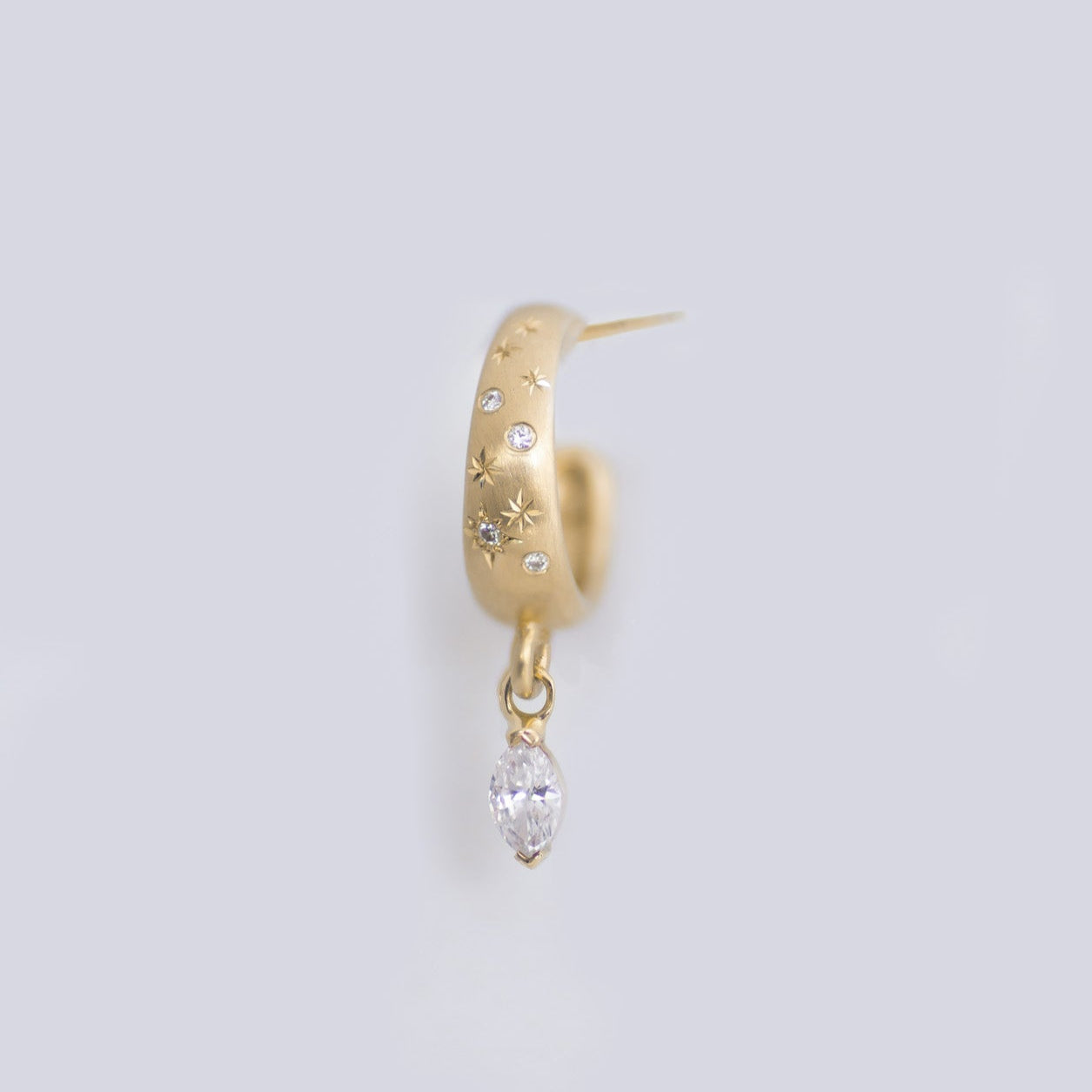 Galaxy & Marquise Diamond Hoop 14k gold