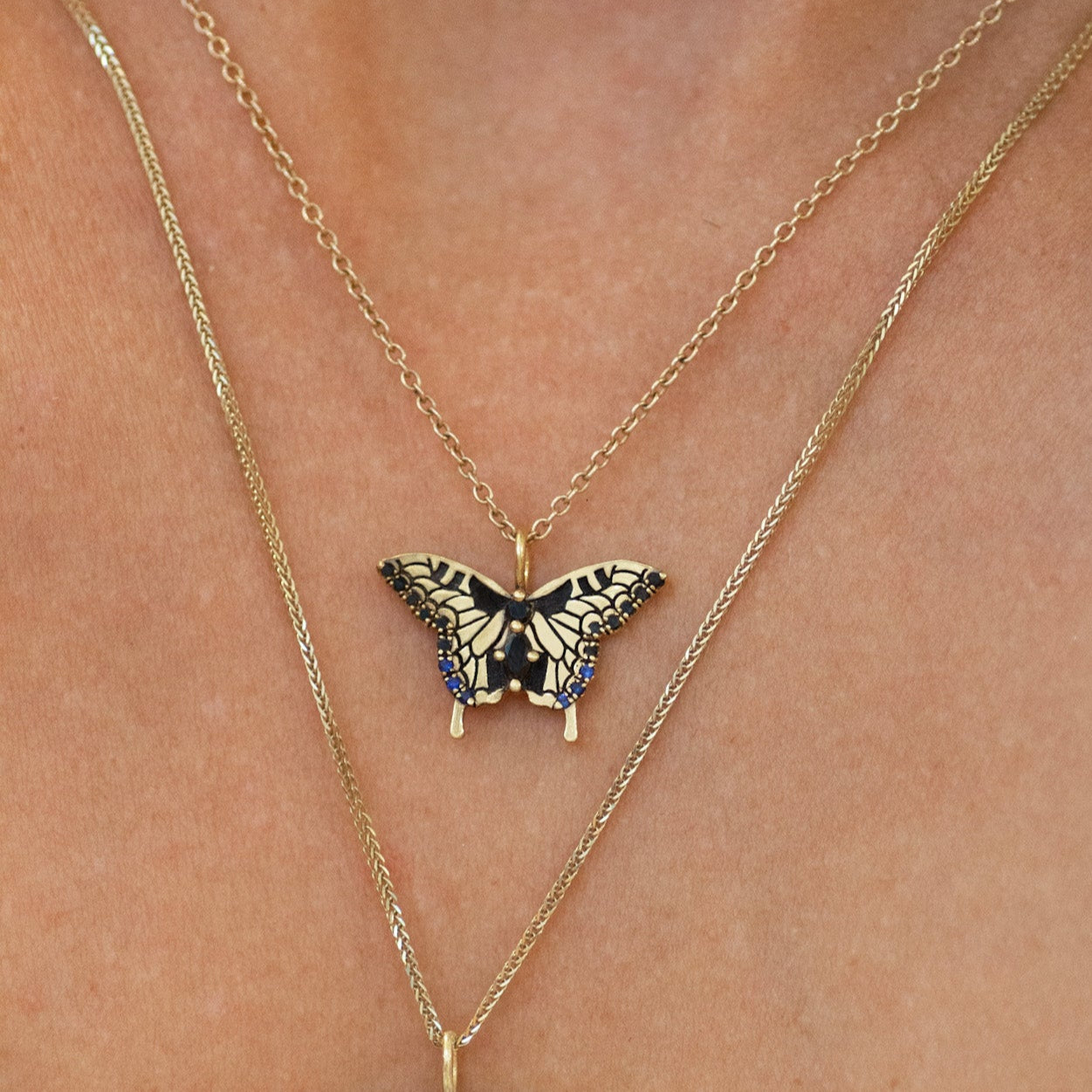 Swallowtail Butterfly Pendant 14k gold