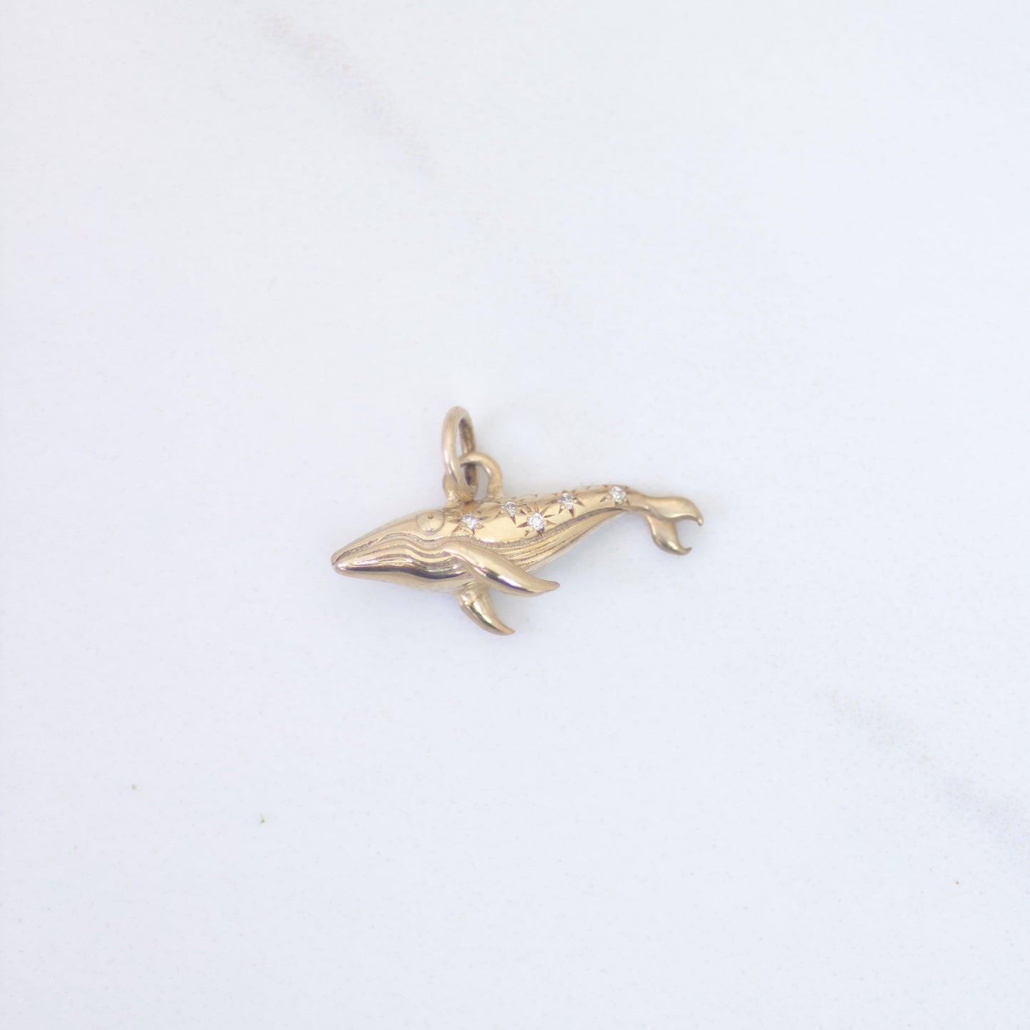 Mystic Blue Whale Charm in 14K Gold