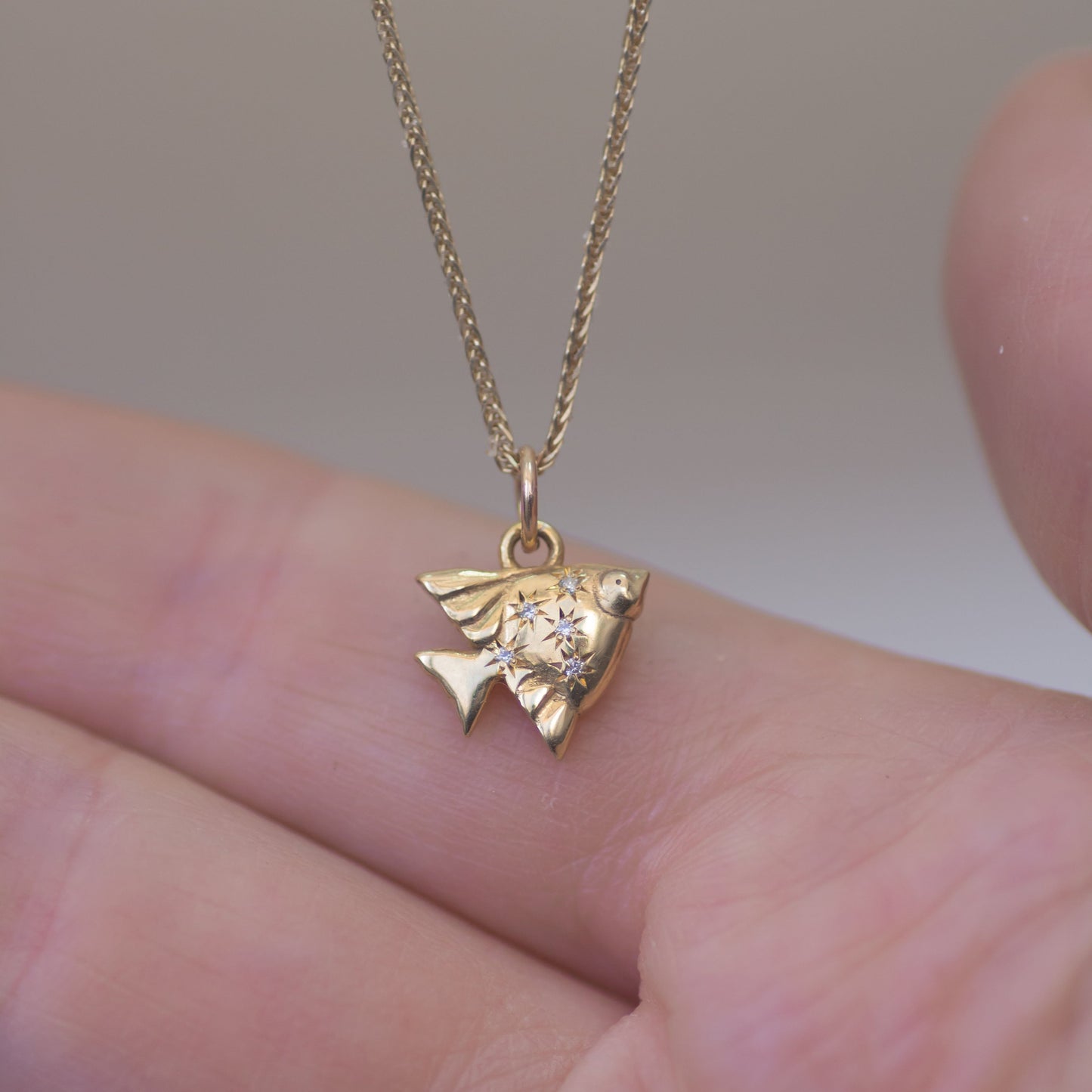 14K תליון דג אנג'ל מיסטי