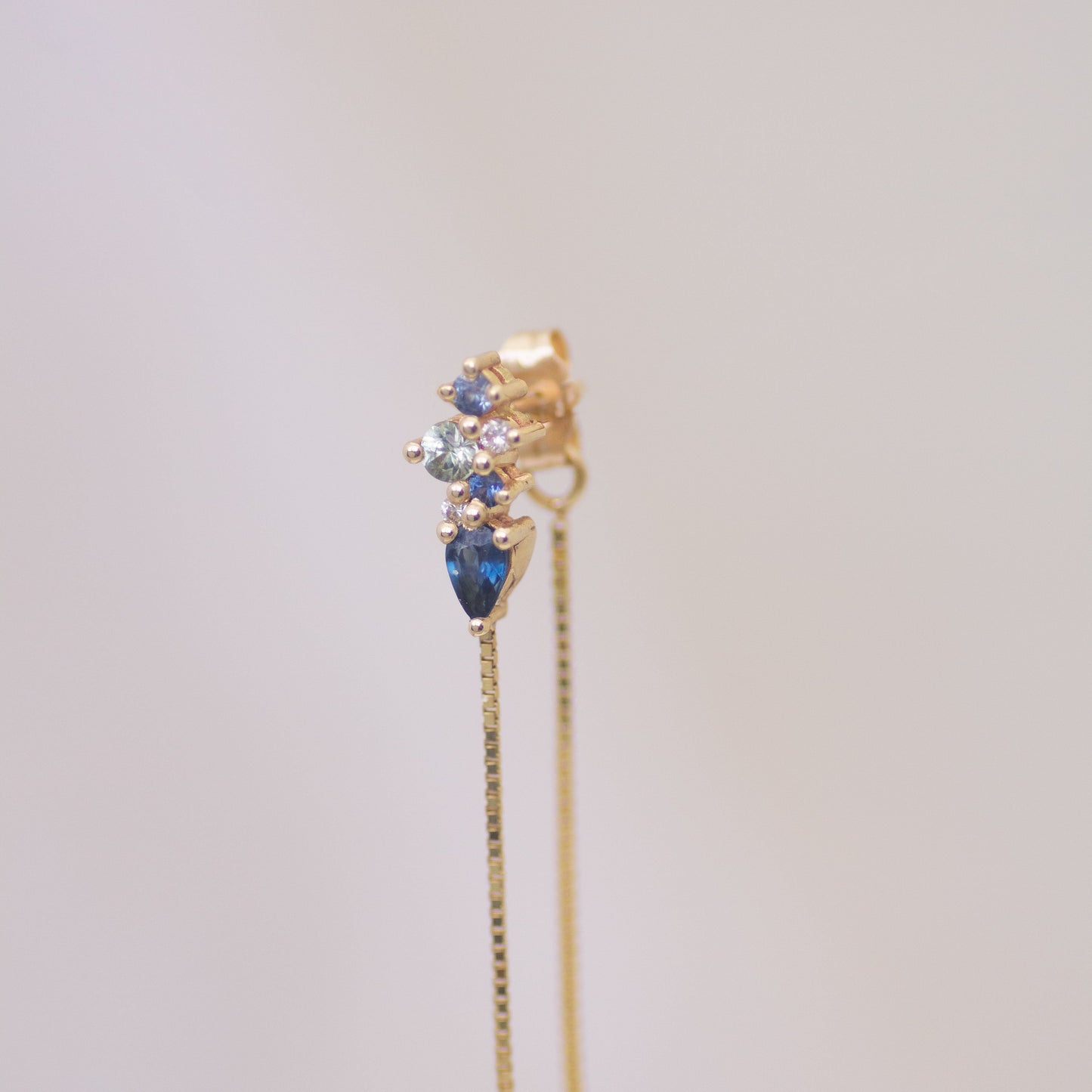Siren Sapphire & Diamond Drop Earrings in 14K Gold