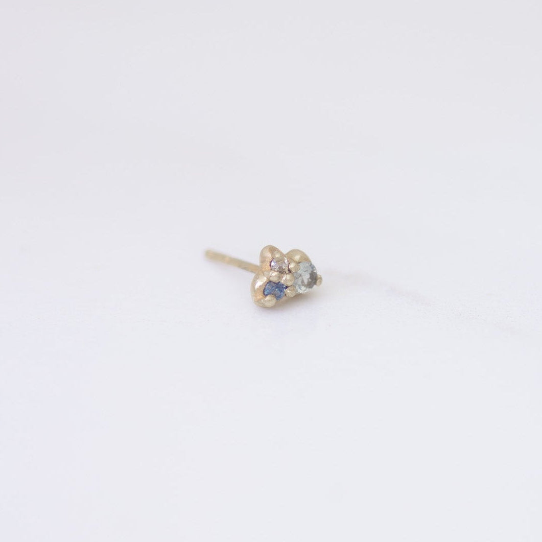 Ocean Cluster Stud Earring in 14K Gold