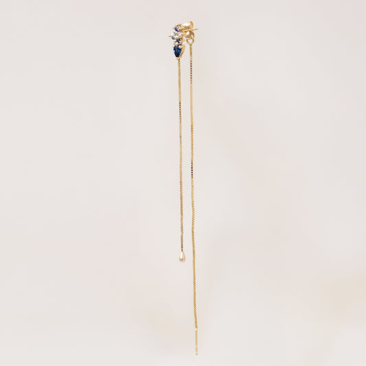 Siren Sapphire & Diamond Drop Earrings in 14K Gold