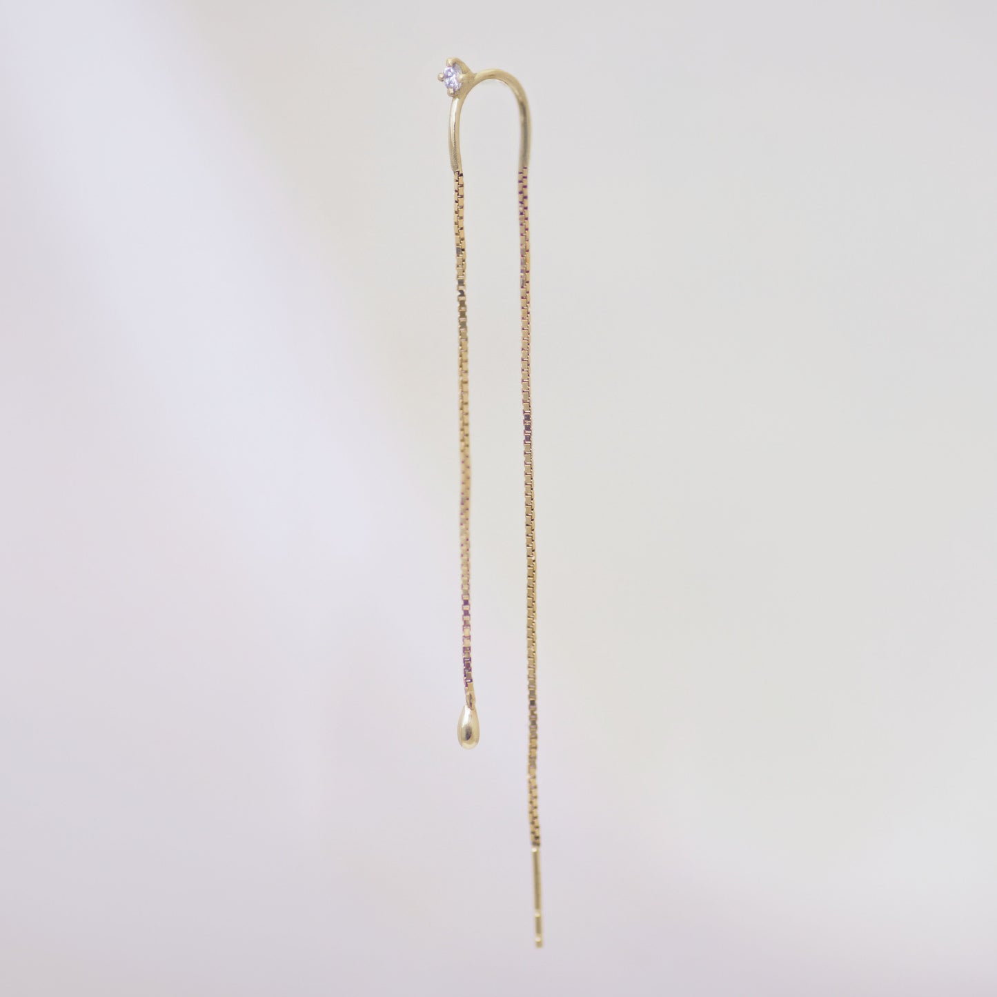 North Star Diamond Threader Earring in 14K Gold