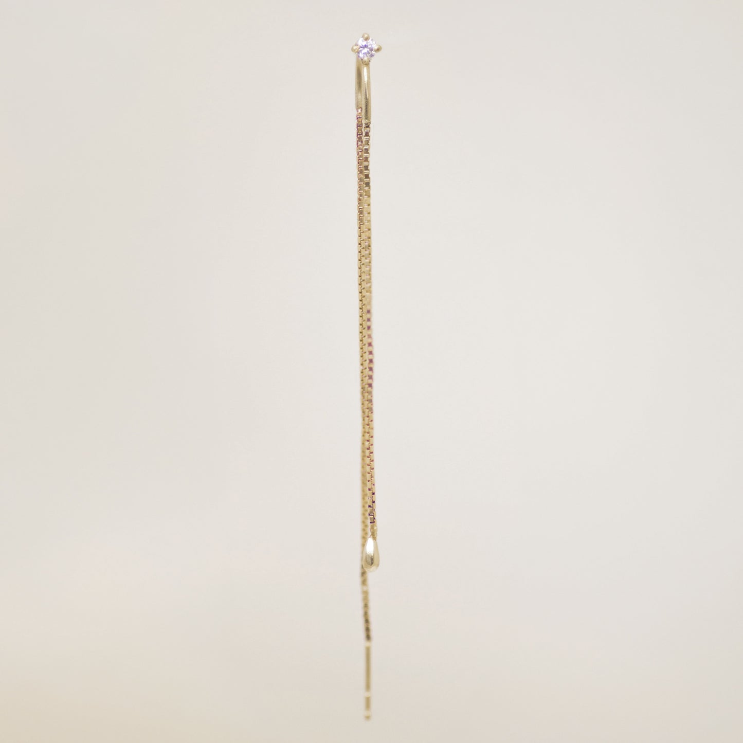 North Star Diamond Threader Earring in 14K Gold