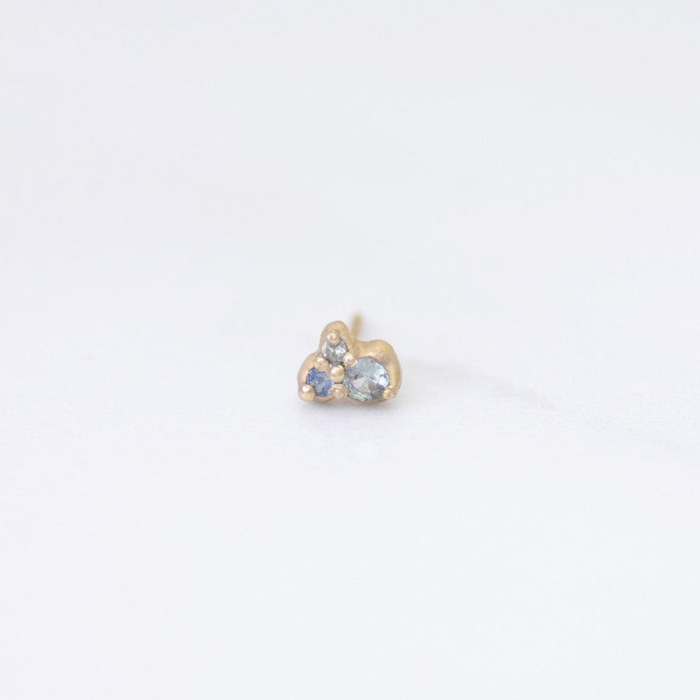 Ocean Cluster Stud Earring in 14K Gold