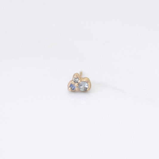 Ocean Cluster Stud Earring in 14K Gold