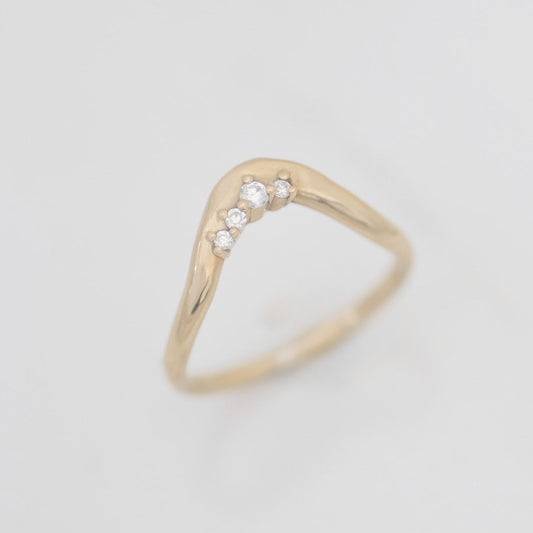 Sea Foam Diamond Ring in 14K Gold