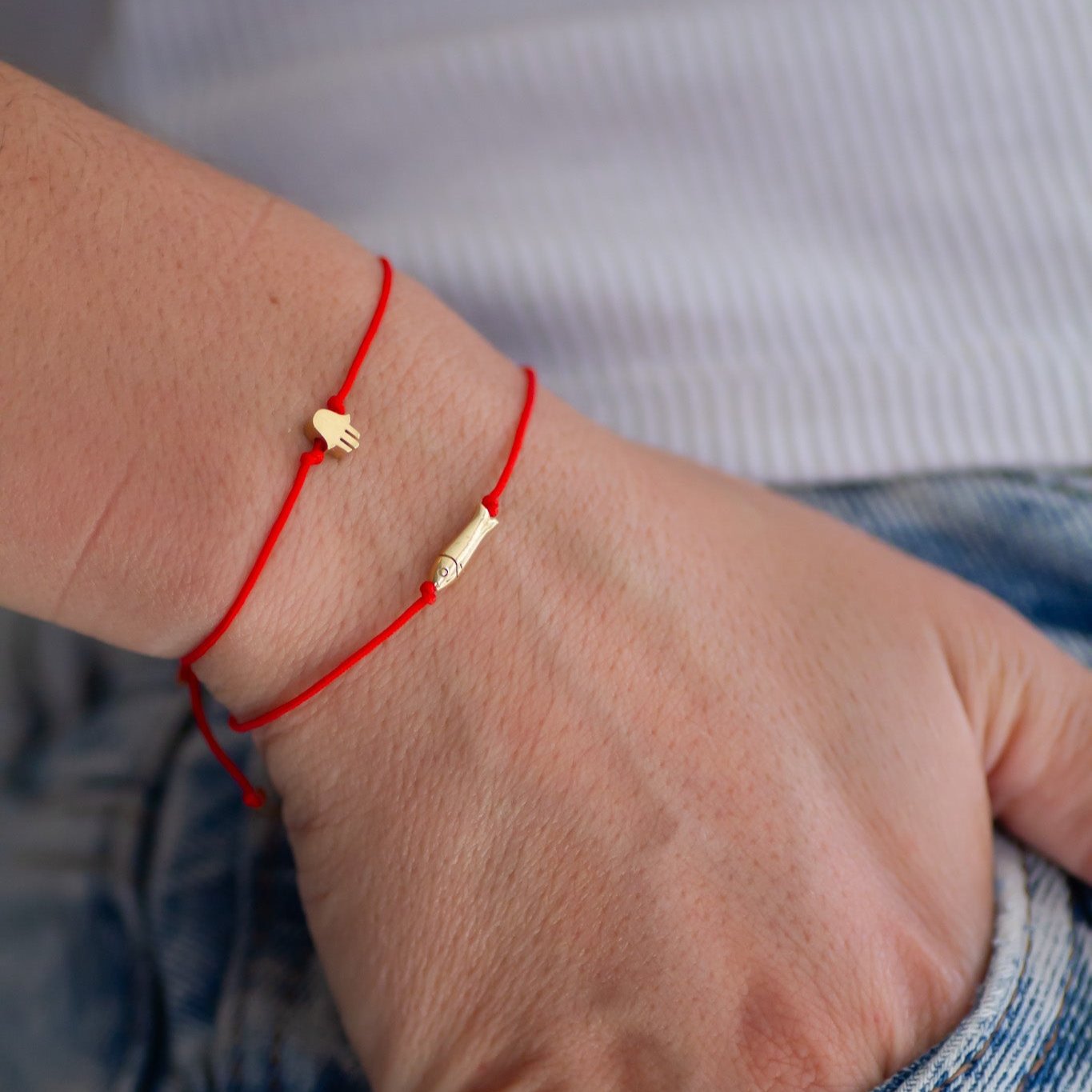 14K צמיד חוט חמסה