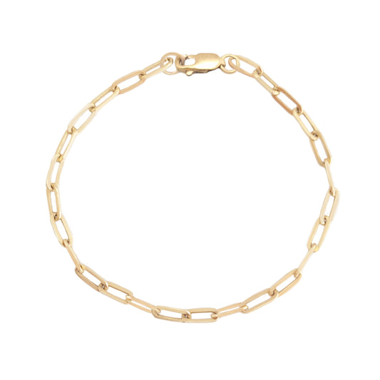 Paperclip Chain bracelet 14k gold