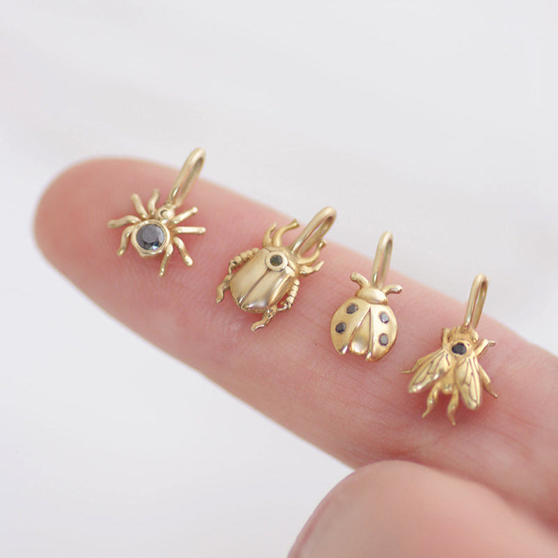 Stag Beetle Charm 14k gold