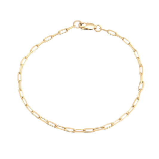 Mini Paperclip Chain bracelet 14k gold