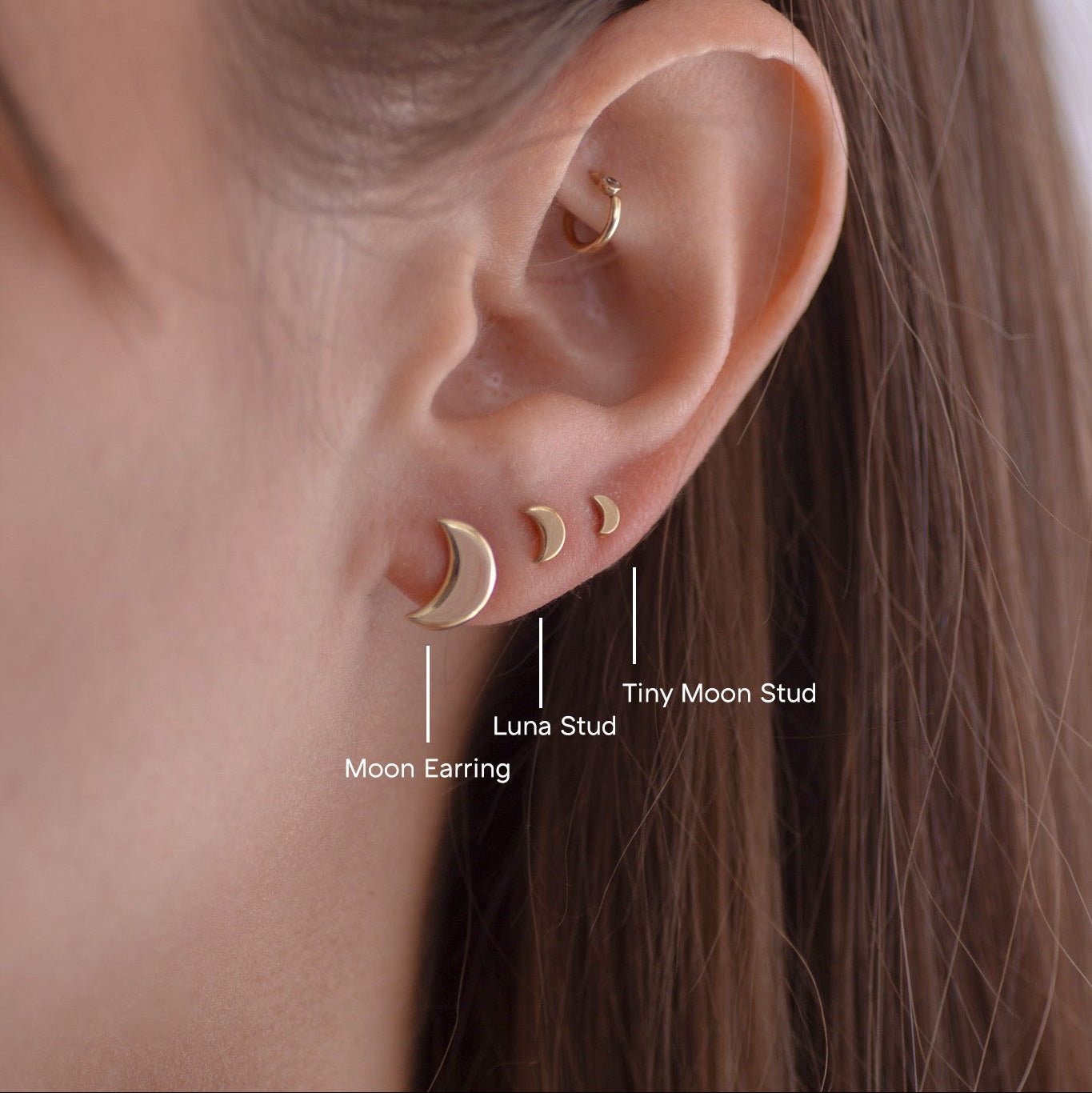 Luna Stud 14k gold