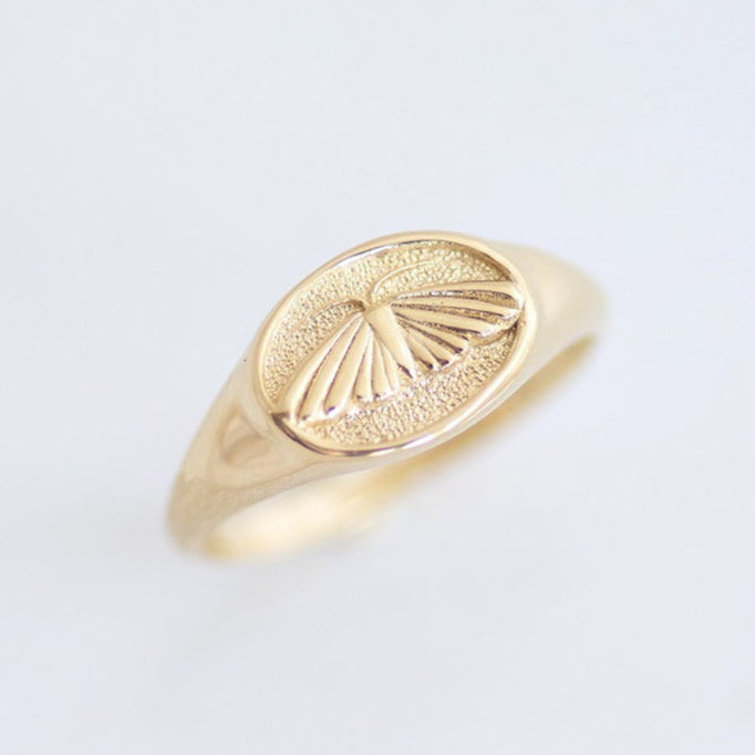14K טבעת חותם עש – Signet Collection IL