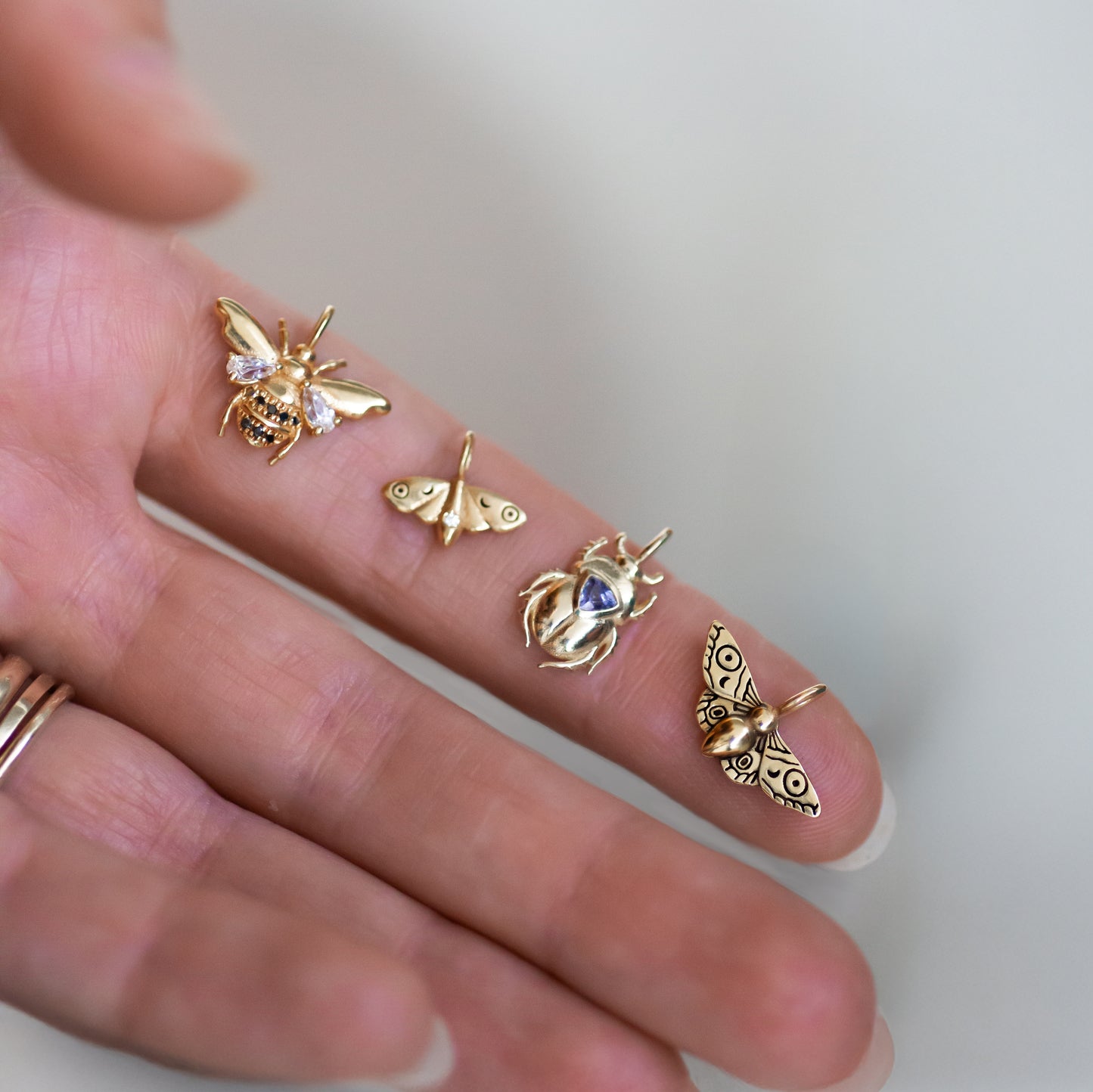 Mini Moth Charm 14k gold