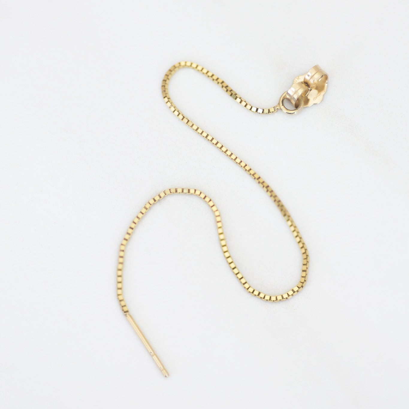 Box Chain Earring Back in 14K Gold
