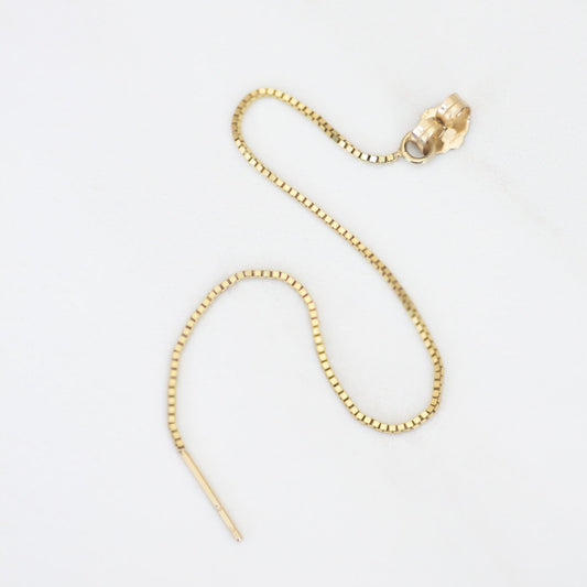 Box Chain Earring Back in 14K Gold