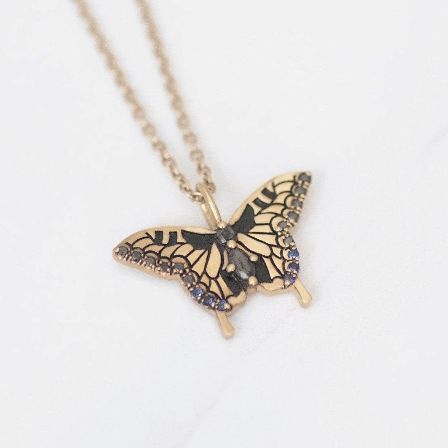 Swallowtail Butterfly Pendant 14k gold