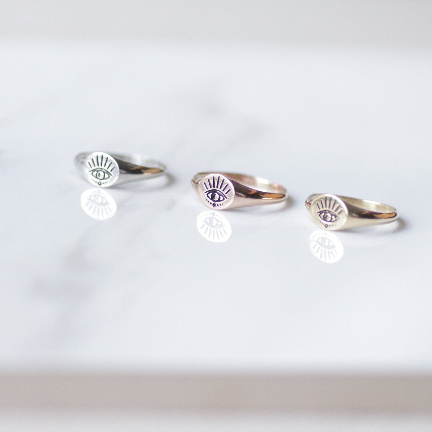Evil Eye ring 14k Gold