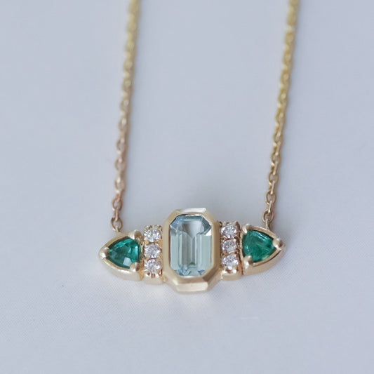 Aqua Necklace 14k gold